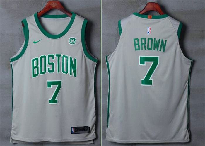 Men Boston Celtics #7 Brown Gray Nike Swingman City Edition NBA Jersey->boston celtics->NBA Jersey